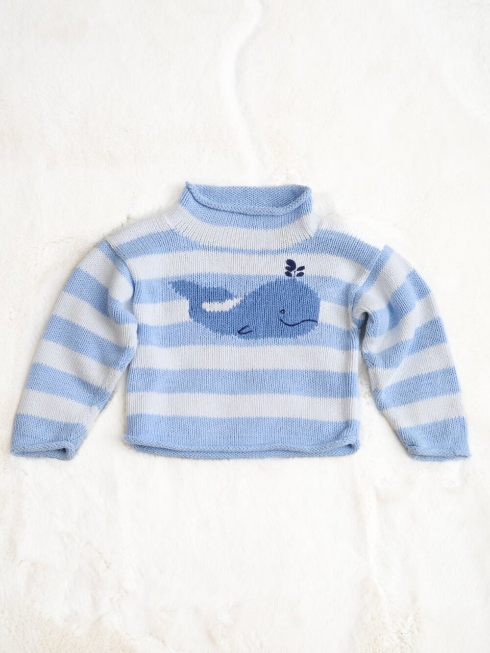 CHATHAM KIDS Striped Whale Rollneck Sweater Size 2T